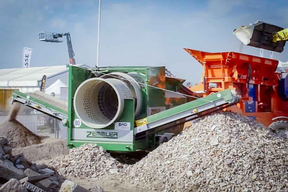 Demolition material is processed