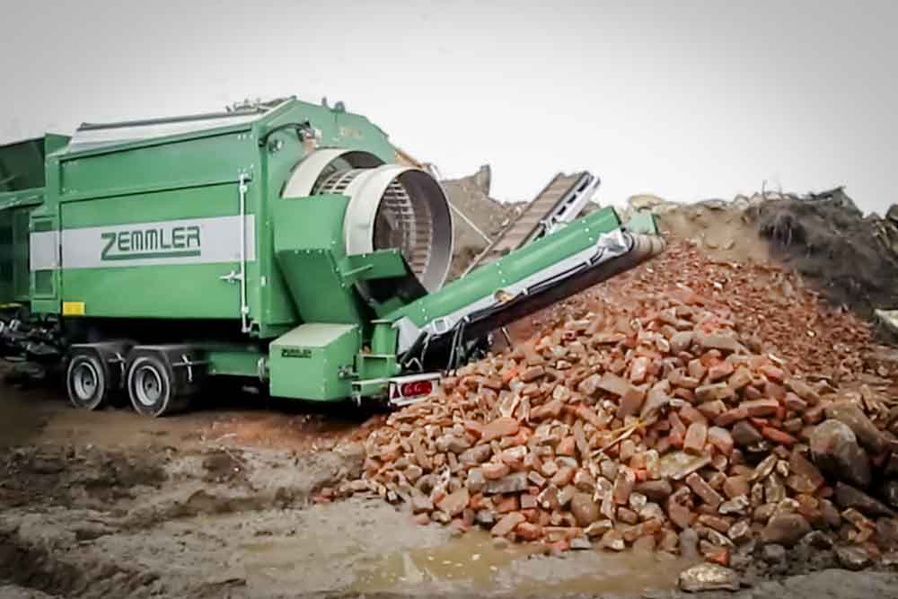 Demolition material is processed