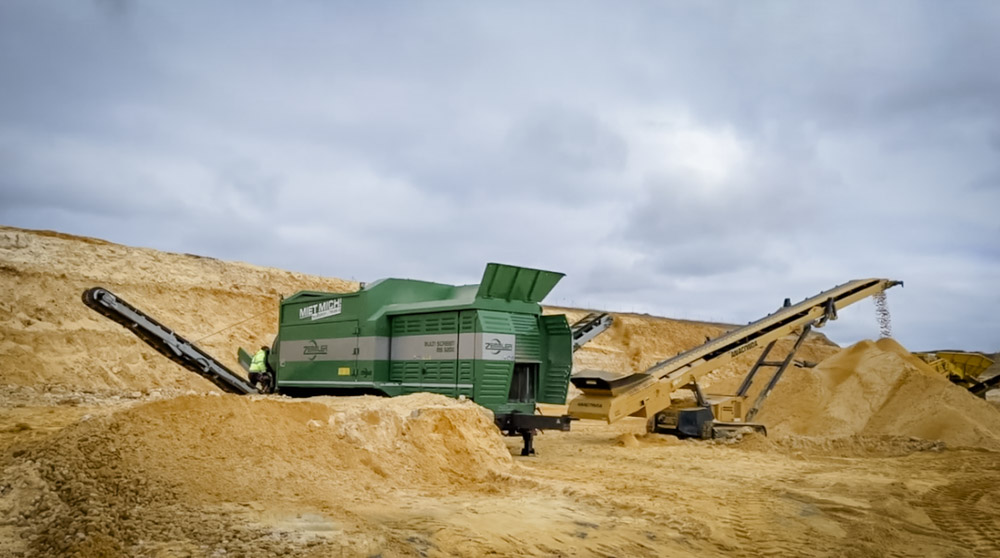 Sand being processed