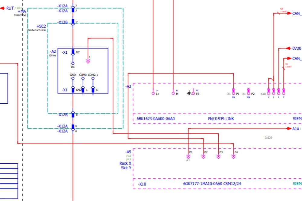 Elektrokonstruktuer-Stromablaufplan